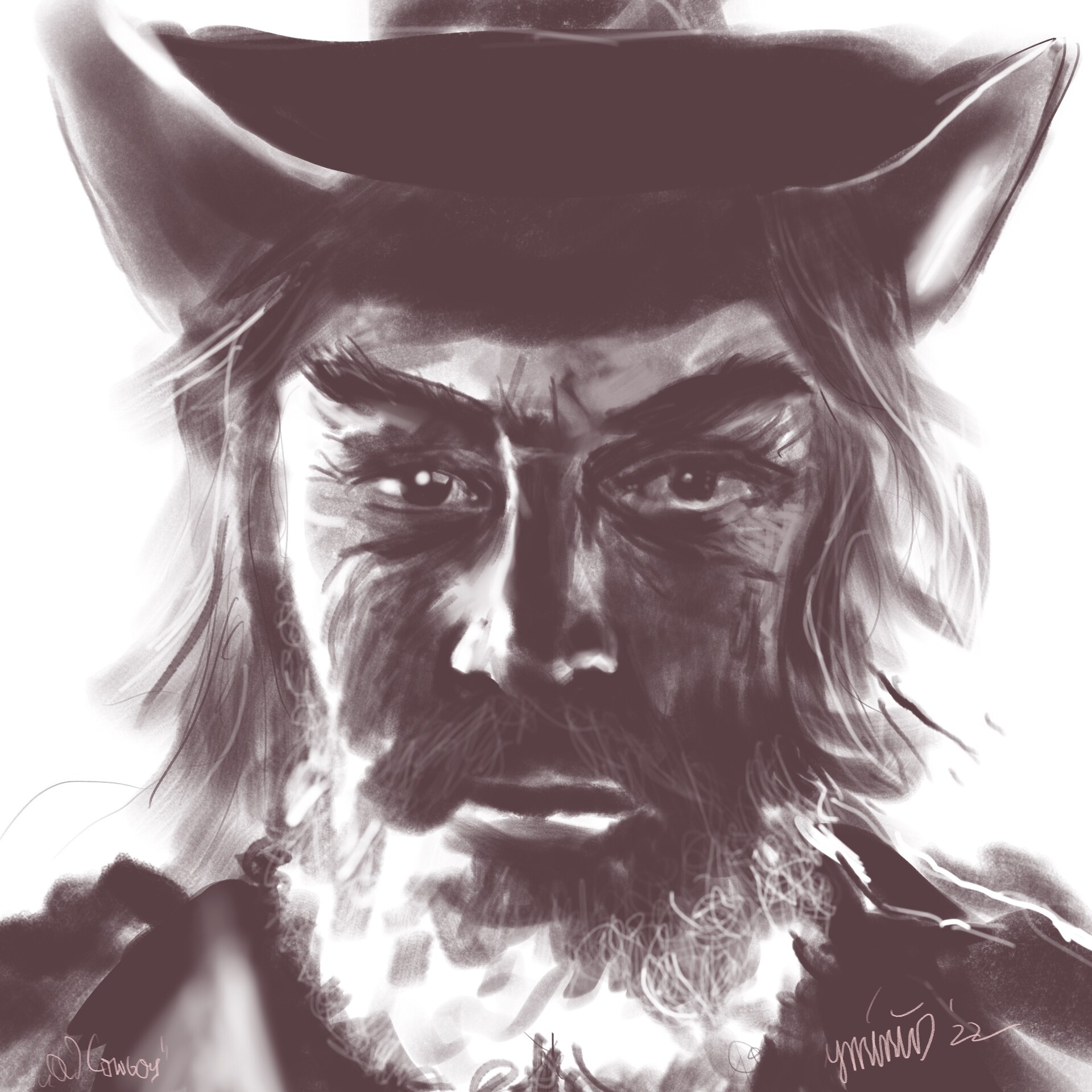 Old cowboy - Procreate - yminus