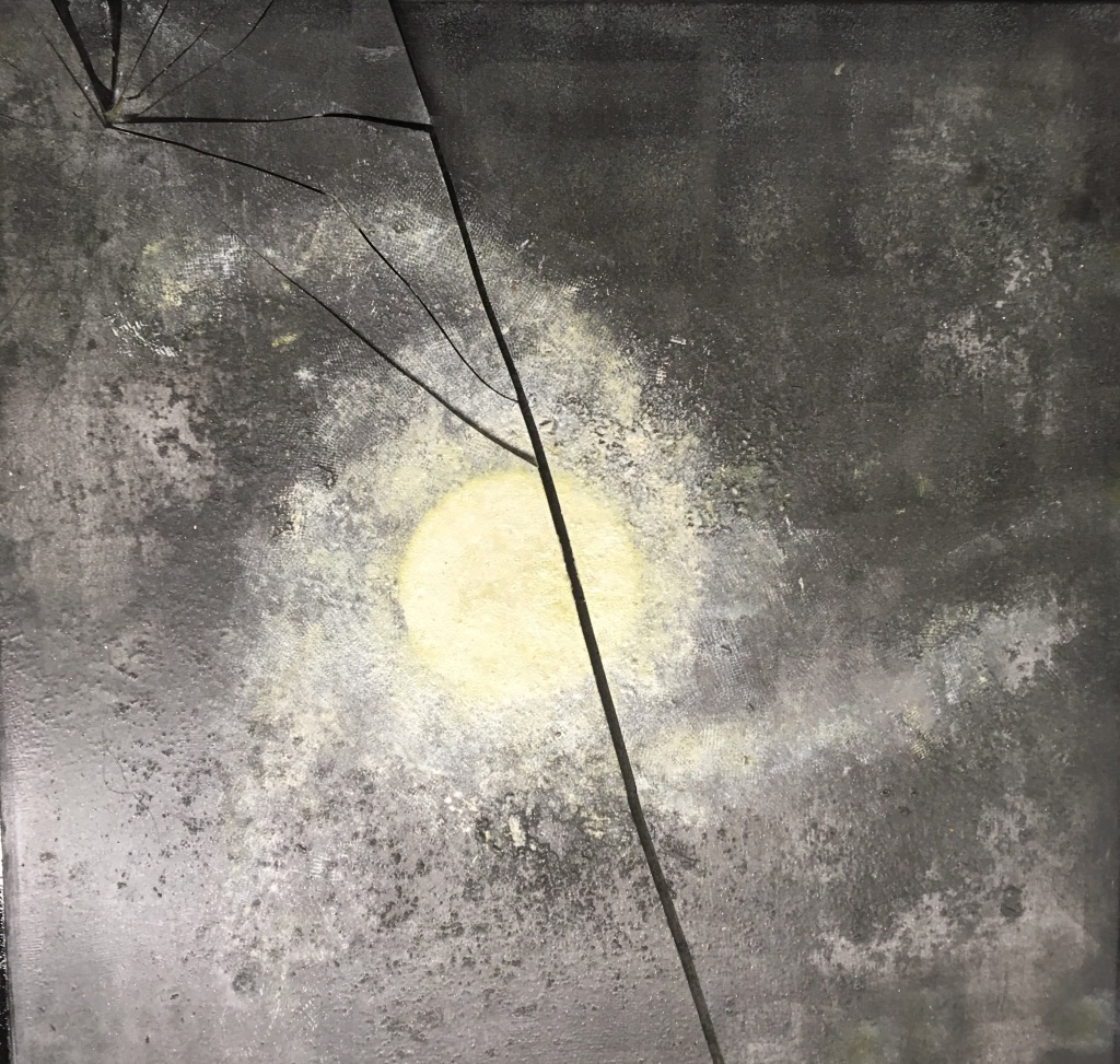 Weißer Zwerg 2015 51x51 Öl auf Glas